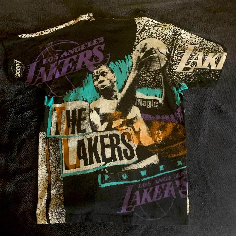 Vintage Magic Johnson LA Lakers silk screen T-shirt